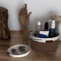 2'li Kahverengi Ekru Sepet Takımı Düzenleyici Saklama Kutusu Organizer Handmade El Emeği - 23x12cm/19x3cm