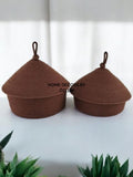 2'li Kapaklı Kahverengi Sepet Dekoratif Sepet Saklama Kutusu Organizer Hasır Sepet Düzenleyici Handmade El Emeği El Yapımı- 25x10cm / 20x7cm
