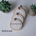 Beyaz Altın Çizgili 6 Adet Bardak Altlığı Fincan Altlığı Organizer Düzenleyici Handmade El Emeği - 14x14 cm
