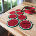Kırmızı Beyaz Yeşil 4 Adet Bardak Altlığı ve Sepeti Fincan Altlığı Organizer Düzenleyici Handmade El Emeği - 12x12 cm