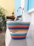 Çok Renkli Mix Omuz Çantası Plaj Çantası Günlük Çanta Hasır Çanta El Emeği Handmade - 40~42x30cm