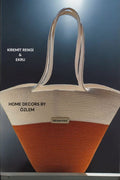 Kiremit Ekru Omuz Çantası Plaj Çantası Günlük Çanta Hasır Çanta El Emeği Handmade - 40~42x30cm
