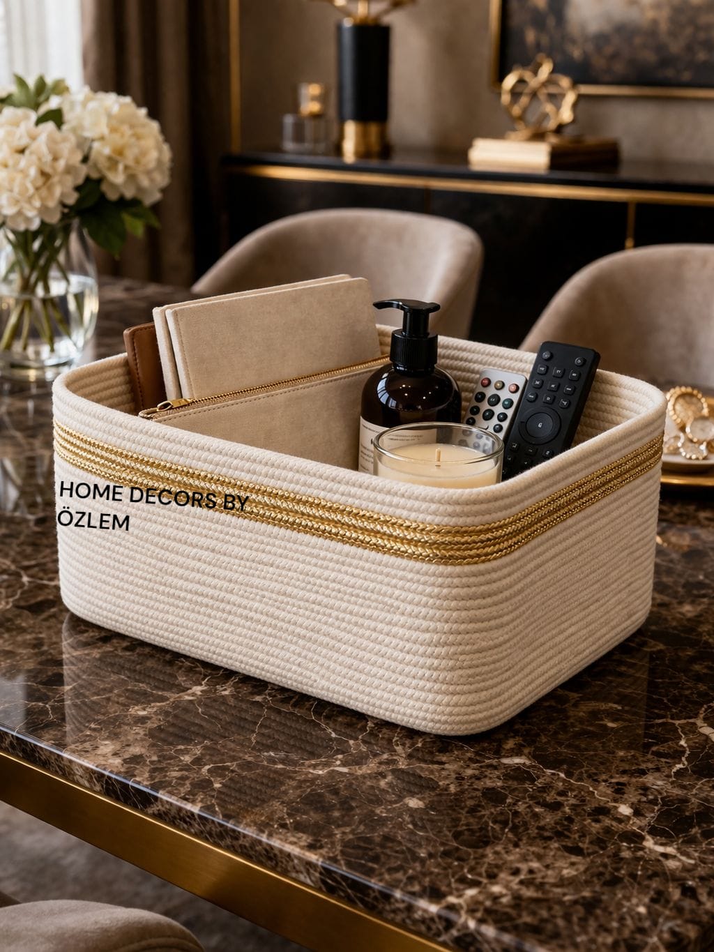Dikdörtgen Sepet Dekoratif Sepet Saklama Kutusu Organizer Hasır Sepet Düzenleyici Handmade El Emeği - 30x15x15 cm