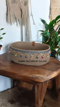 Oval Hasır Sepet Düzenleyici Saklama Kutusu Organizer Handmade El Emeği - 27x15x10 cm