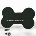 Koyu Nefti Yeşil Kedi Mama Matı Köpek Mama Matı Mama Paspası Düzenleyici Kedi Aksesuarı Organizer Handmade El Emeği - 62x41 cm