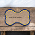 Sarı Lacivert Kedi Mama Matı Köpek Mama Matı Mama Paspası Düzenleyici Kedi Aksesuarı Organizer Handmade El Emeği - 62x41 cm