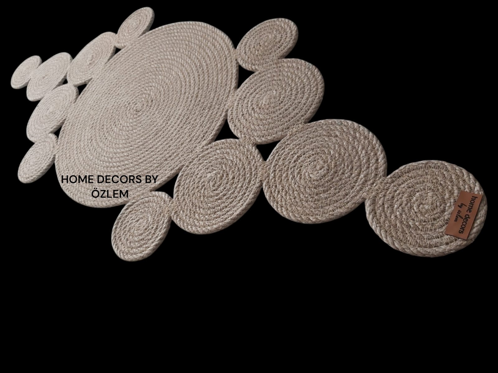 Hasır Dekoratif Örtü Masa Örtüsü Runner Düzenleyici Handmade El Emeği Hasır Örtü- 82x30 cm