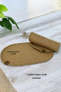 Hasır Dekoratif Örtü Masa Örtüsü Runner Düzenleyici Handmade El Emeği - 70x40 cm