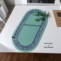 Mint Yeşili Saks Mavisi Dekoratif Örtü Masa Örtüsü Runner Düzenleyici Handmade El Emeği - 70x39 cm