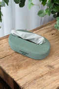 Mint Yeşili Oval Peçetelik Organizer Düzenleyici Peçete Tutucu Hasır Peçetelik Sofra El Yapımı El Emeği Handmade - 27x15x8 cm