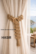 2 Adet HASIR Fon Perde Bağı Aksesuarı Perde Bağlama Aparatı Perde Tutucu Perde Toplayıcı - 80x7 cm