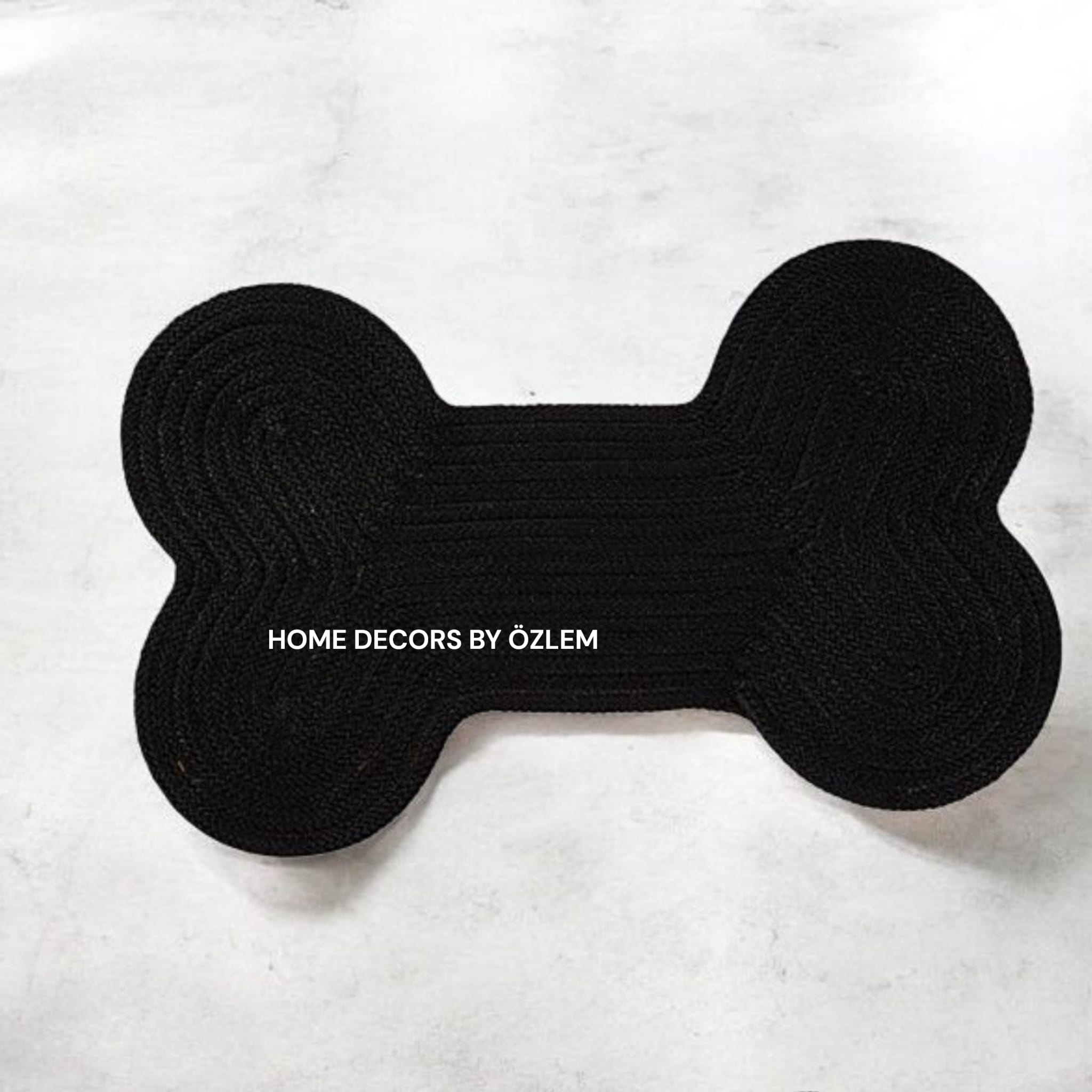 Siyah Kedi Mama Matı Köpek Mama Matı Mama Paspası Düzenleyici Kedi Aksesuarı Organizer Handmade El Emeği - 62x41 cm