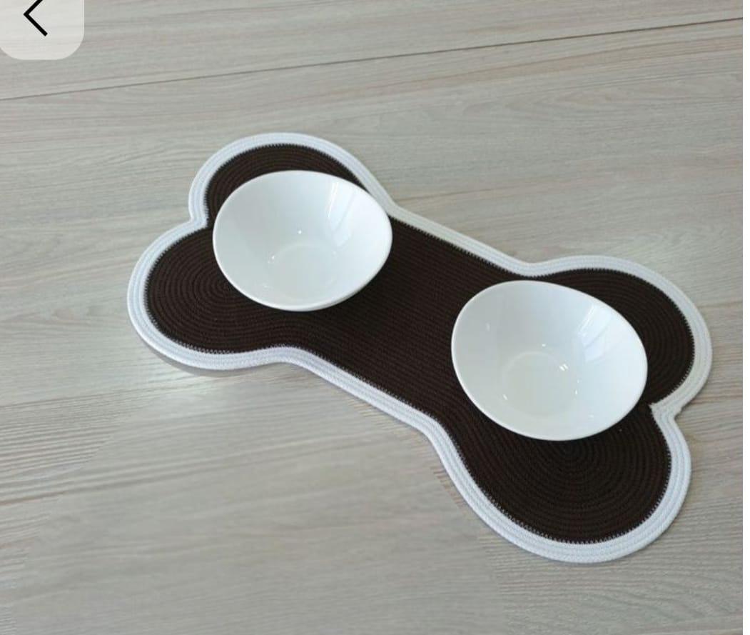 Siyah Beyaz Kedi Köpek Mama Paspası Mama Matı Kedi Aksesuarı Düzenleyici Organizer Handmade El Emeği - 62x41 cm