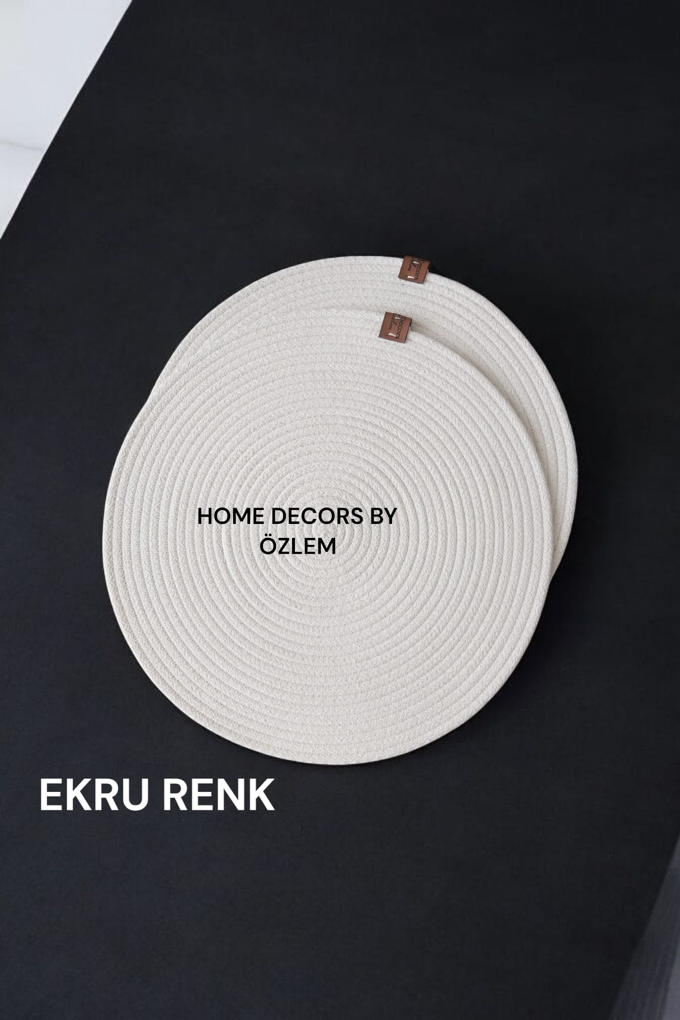 Ekru Amerikan Servis Supla Düzenleyici Organizer Dekorasyon Handmade El Emeği - 33x33 cm
