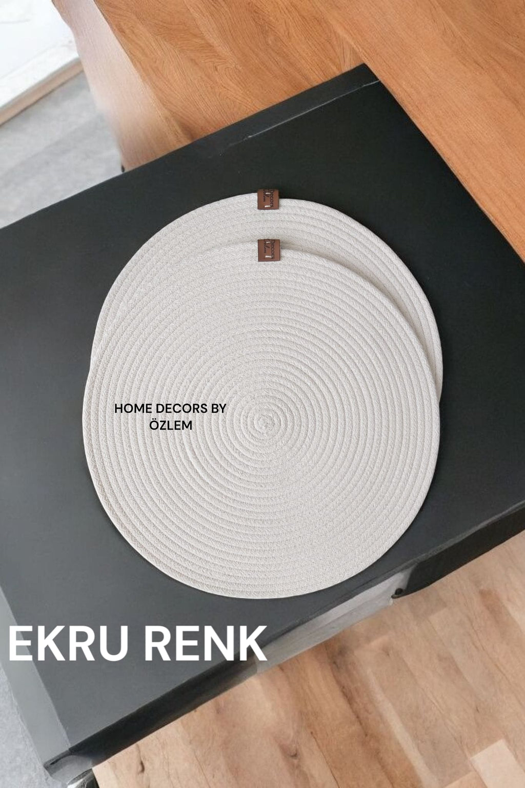 Ekru Amerikan Servis Supla Düzenleyici Organizer Dekorasyon Handmade El Emeği - 33x33 cm