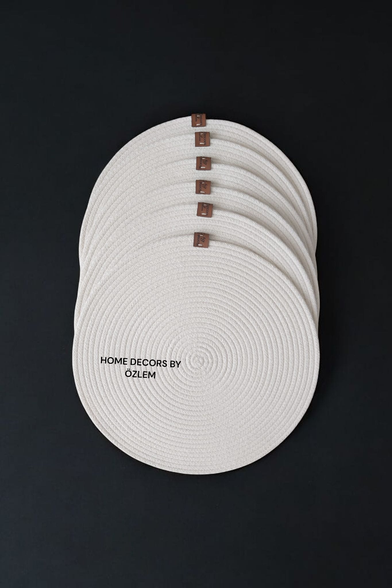 Ekru Amerikan Servis Supla Düzenleyici Organizer Dekorasyon Handmade El Emeği - 33x33 cm