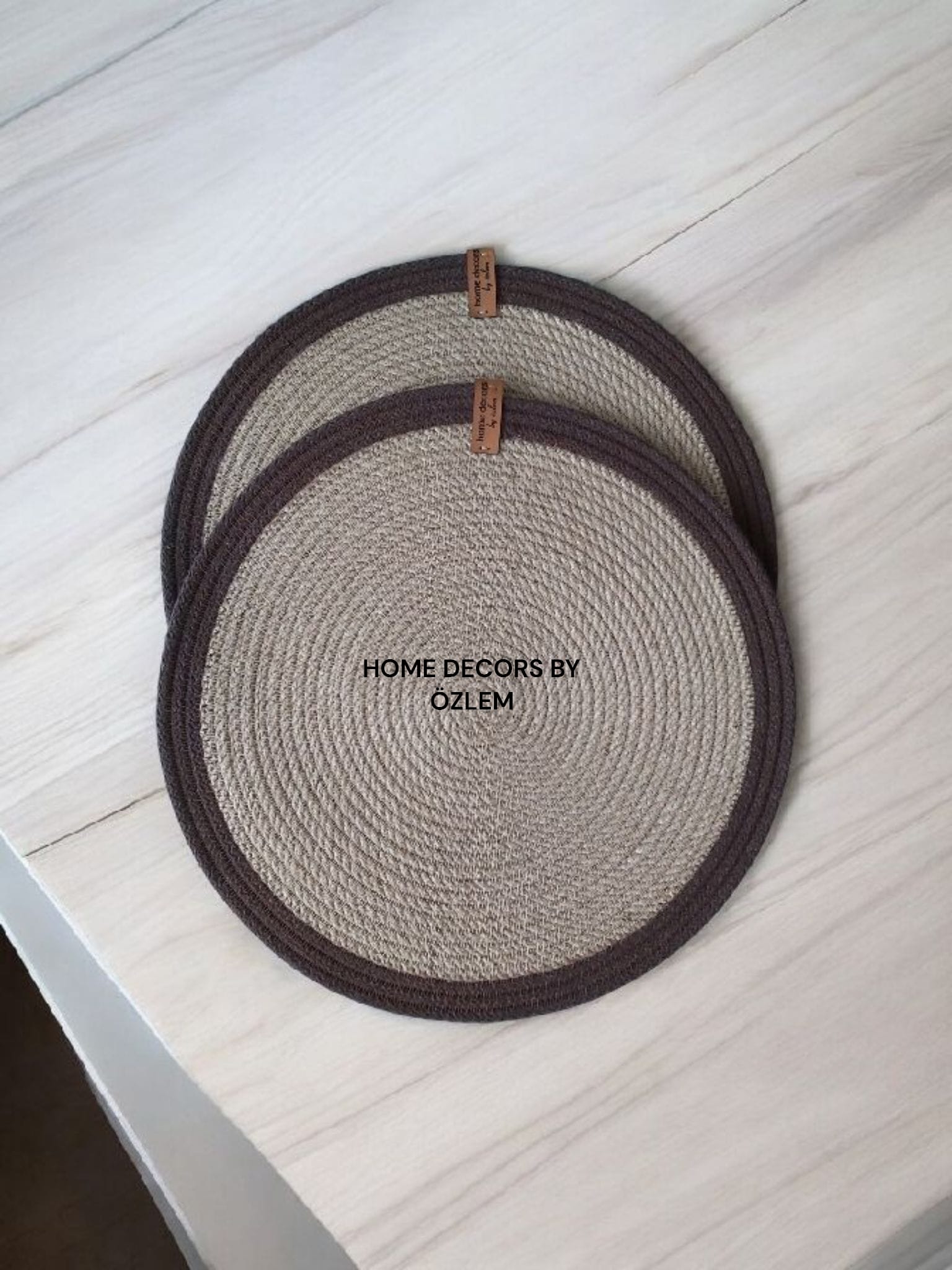 Hasır Kahverengi Amerikan Servis Supla Düzenleyici Organizer Dekorasyon Handmade El Emeği - 33x33 cm