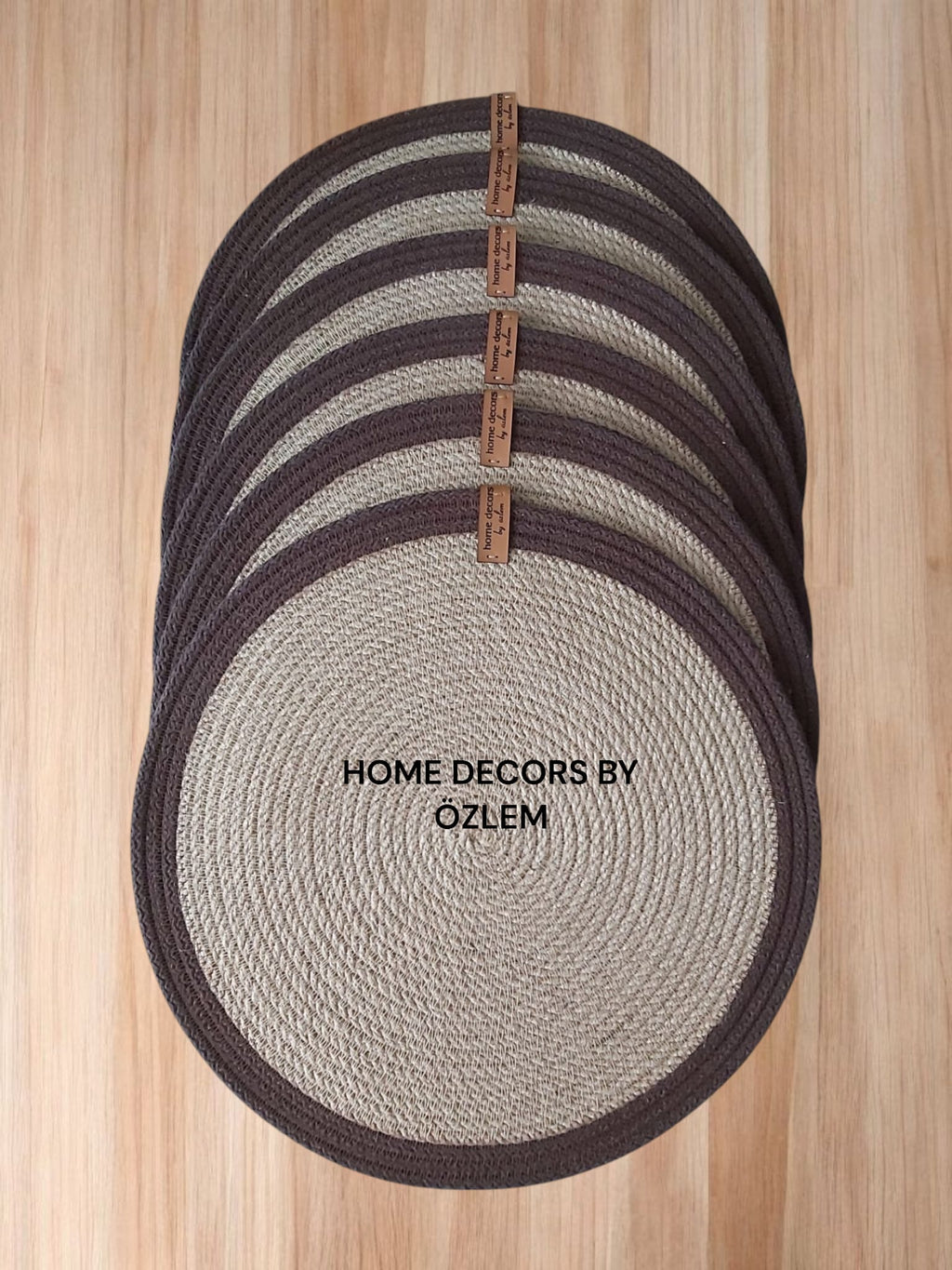 Hasır Kahverengi Amerikan Servis Supla Düzenleyici Organizer Dekorasyon Handmade El Emeği - 33x33 cm