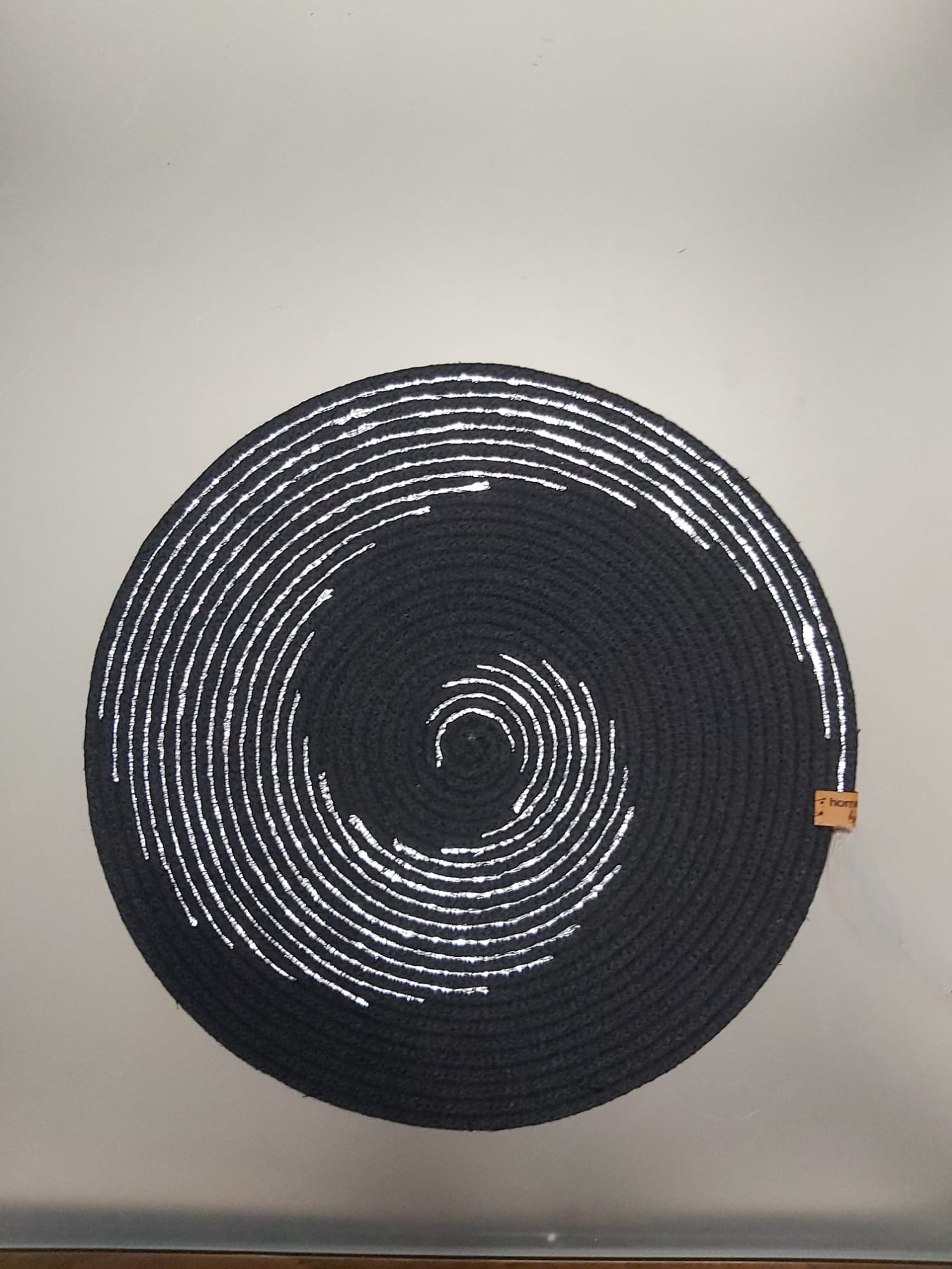 Siyah Metalik Gümüş Amerikan Servis Supla Düzenleyici Organizer Dekorasyon Handmade El Emeği - 33x33 cm