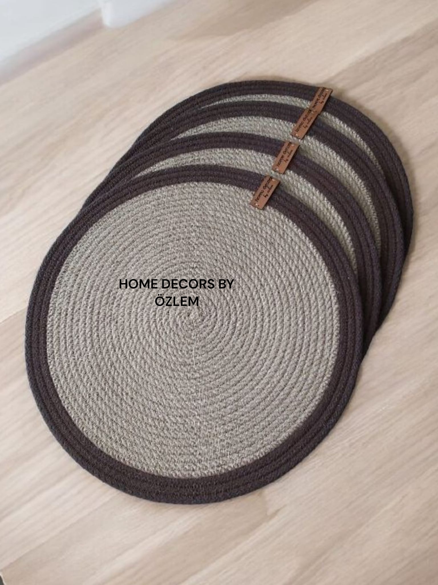 Hasır Kahverengi Amerikan Servis Supla Düzenleyici Organizer Dekorasyon Handmade El Emeği - 33x33 cm