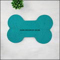 Turkuaz Kedi Mama Matı Köpek Mama Matı Mama Paspası Düzenleyici Kedi Aksesuarı Organizer Handmade El Emeği - 62x41 cm